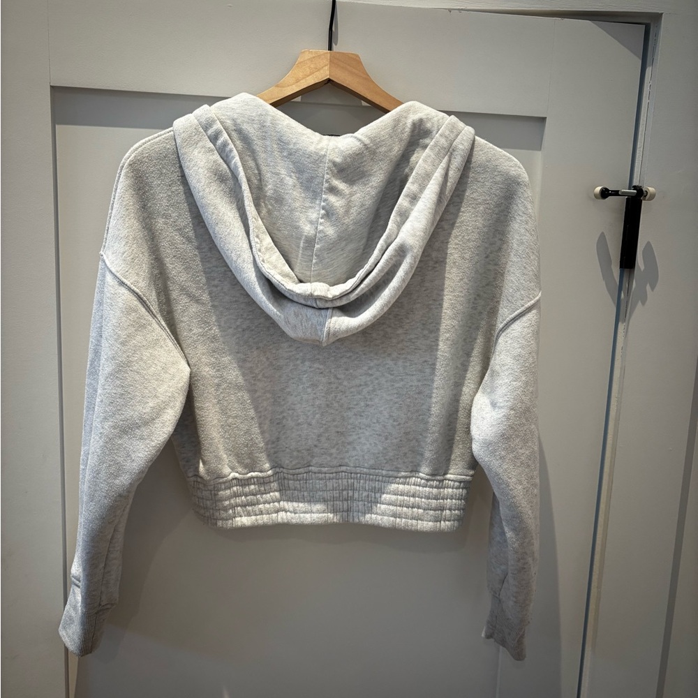 Gray Cropped Hoodie